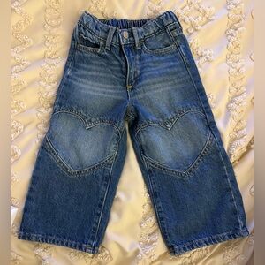Gap Wide Leg Heart Knee Jeans 2T